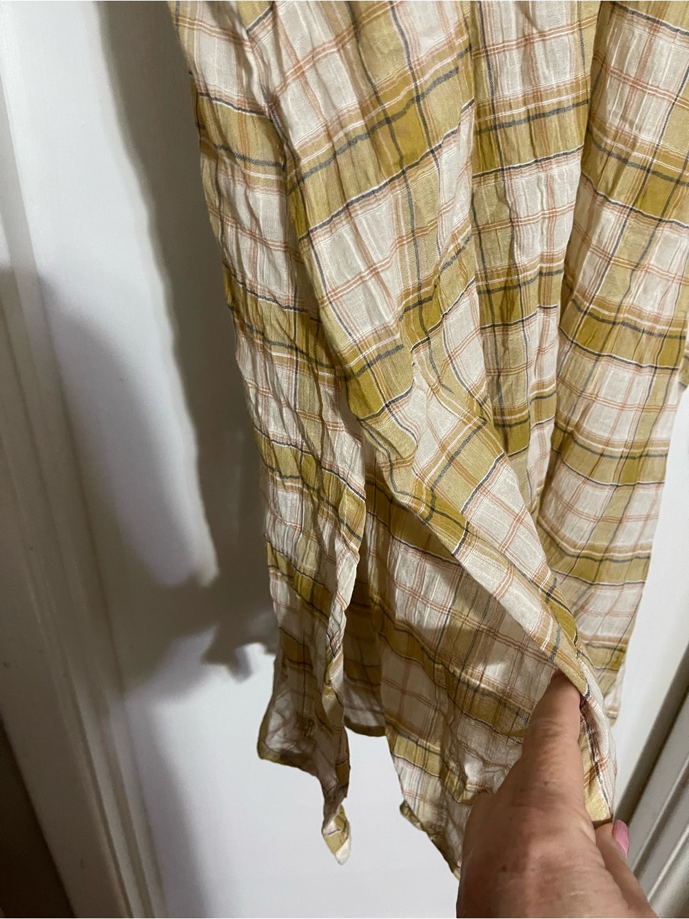 Opia Clothing Dory Midi Smock Dress Size M/L in Mustard Plaid - Picture 6 of 12